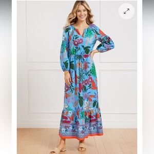 Talbots NWT MODERN POPLIN PUFF SLEEVE DRESS - JOYFUL FLORAL Size Medium